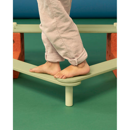 Modu Balance Track, Wooden Balance Path with Foam Blocks – Activity Toy – Burnt Orange / Dusty Green