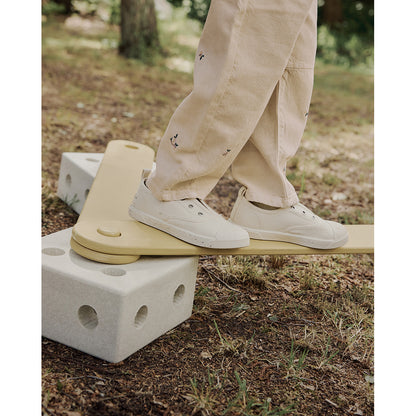 Modu Balance Track, Wooden Balance Path with Foam Blocks, Activity Toy - Sand Grey/Honey Yellow