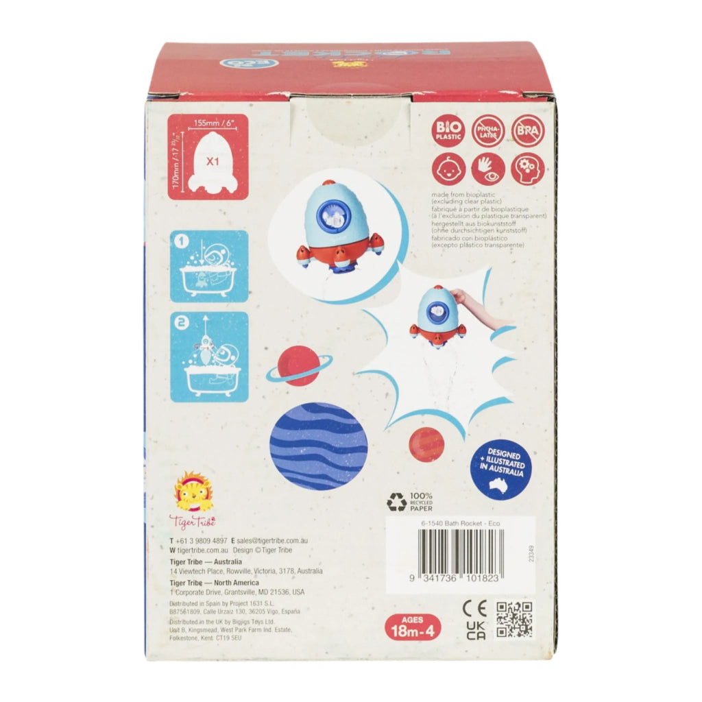 Tiger Tribe Bath Toy, Bath Rocket – Rotating Bath Rocket