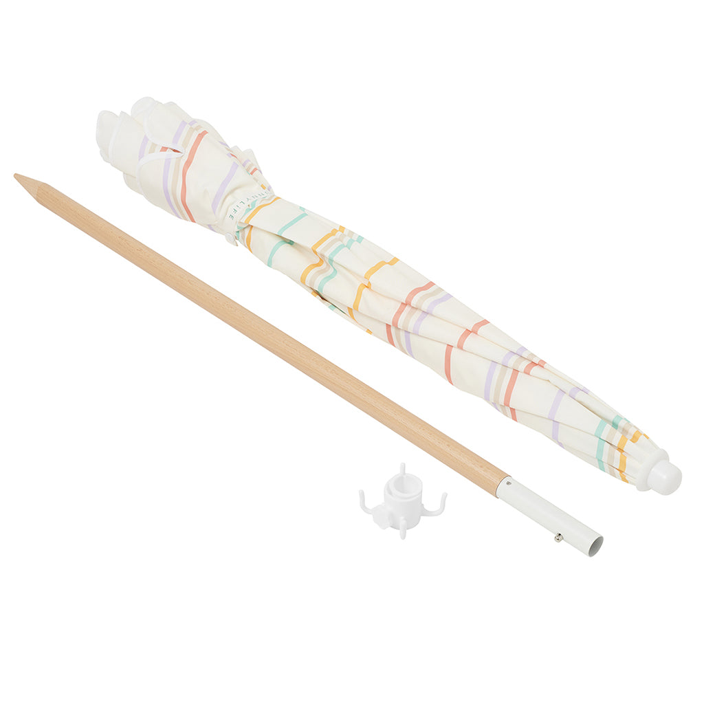 Sunnylife Beach Parasol, UPF50+ Protection - Rio Sun Multi Stripe