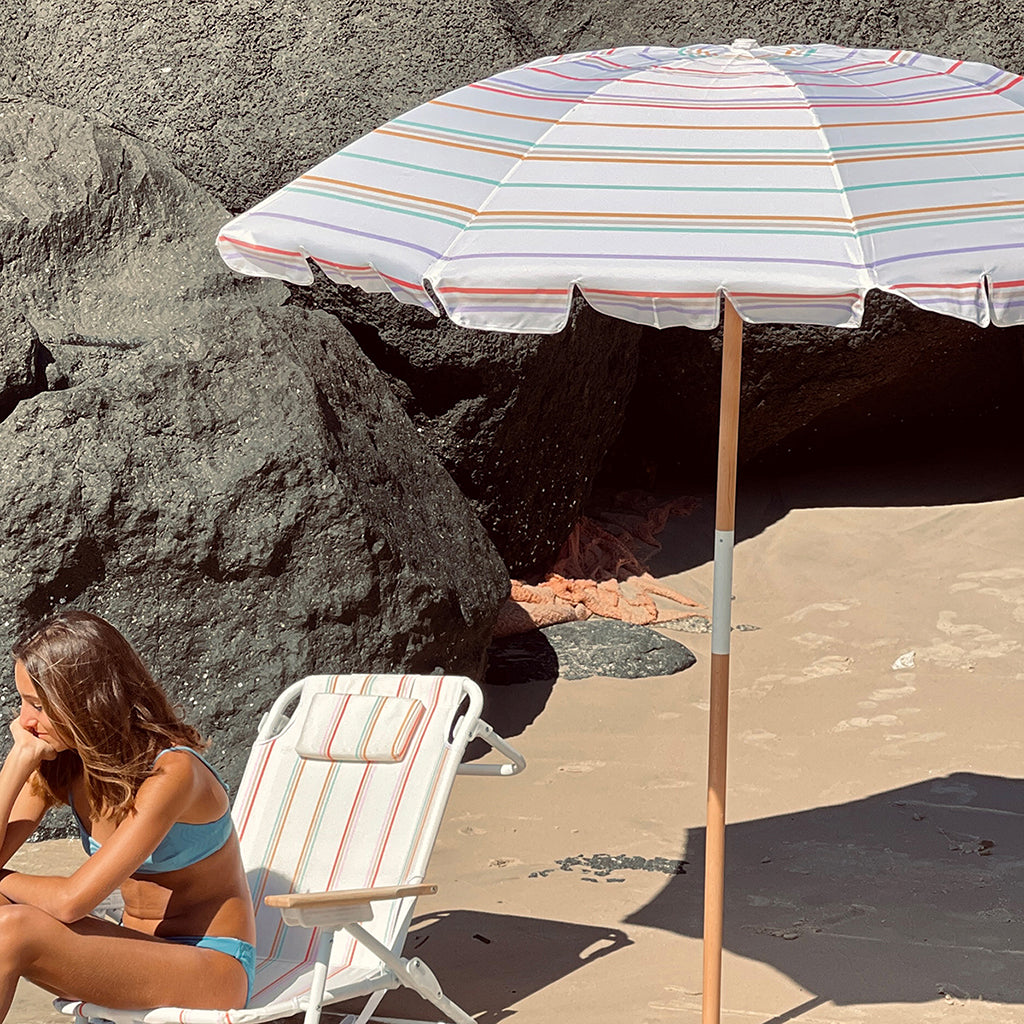 Sunnylife Beach Parasol, UPF50+ Protection - Rio Sun Multi Stripe