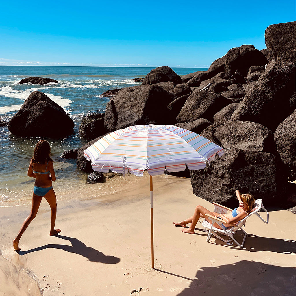 Sunnylife Beach Parasol, UPF50+ Protection - Rio Sun Multi Stripe