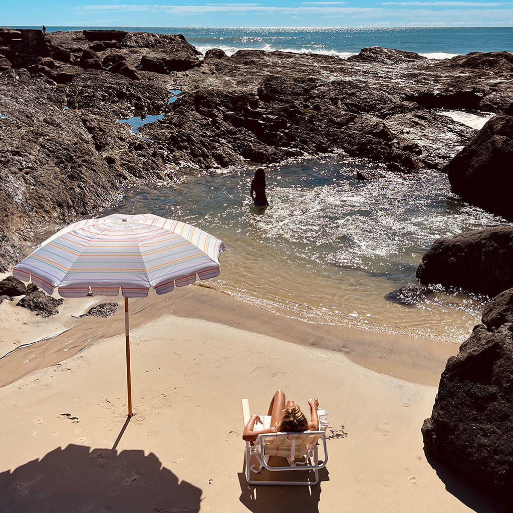 Sunnylife Beach Parasol, UPF50+ Protection - Rio Sun Multi Stripe