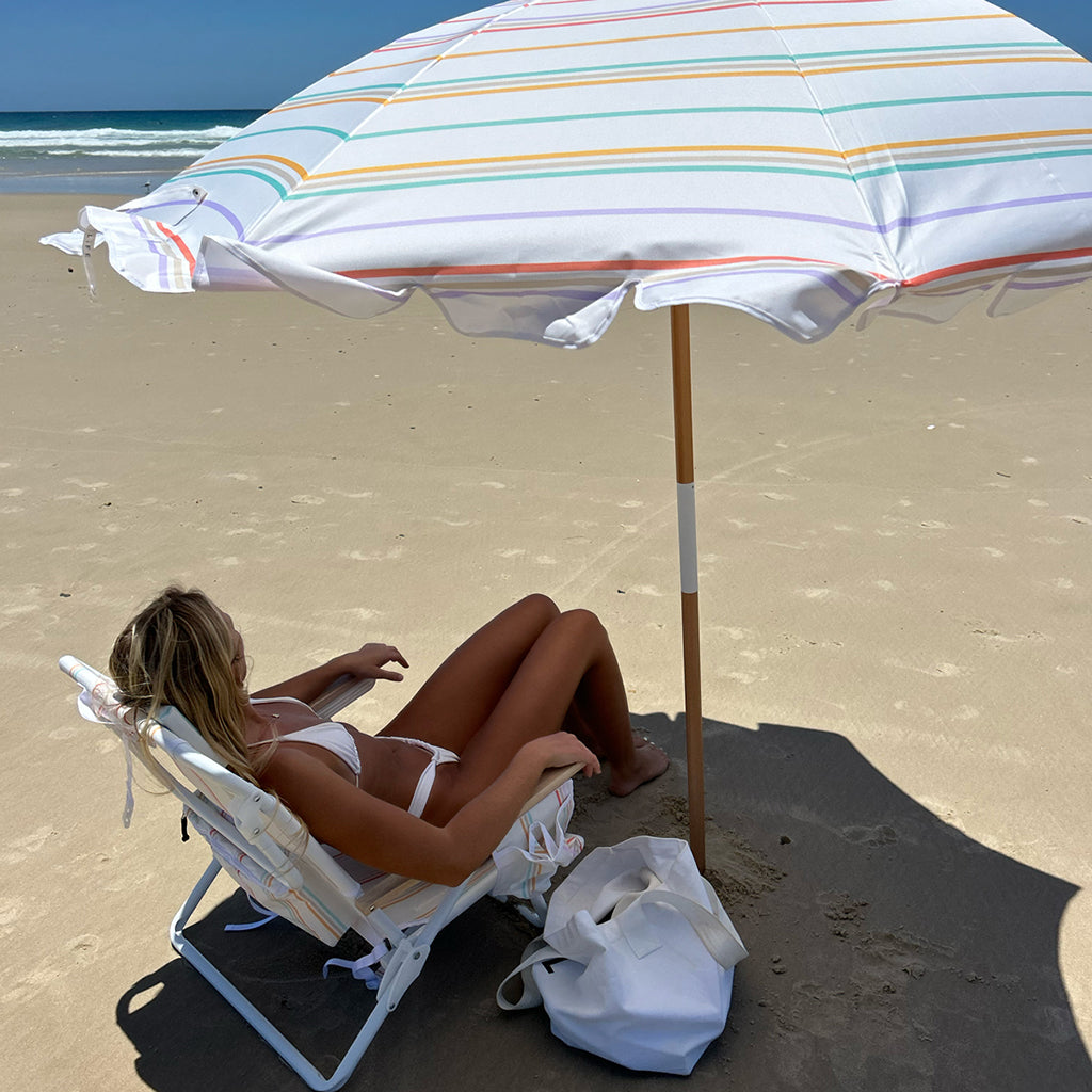 Sunnylife Beach Parasol, UPF50+ Protection - Rio Sun Multi Stripe