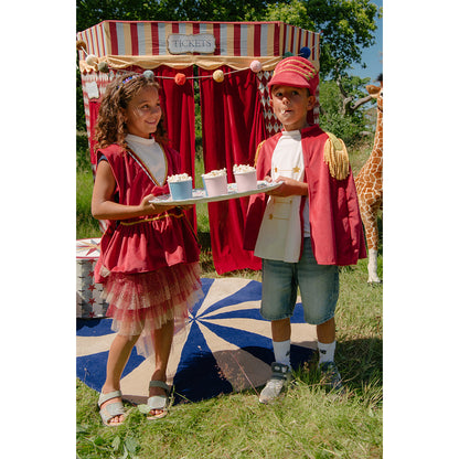By Astrup Vintage Circus Pinafore Dress, Burgundy