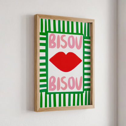 Nephthys Illustrated Art Print, Bisou Bisou No1 - A4