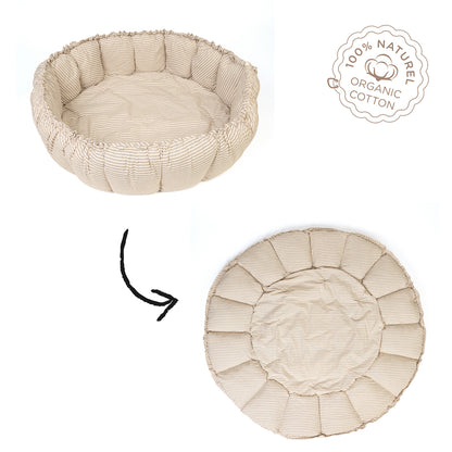 Play&amp;Go Bloom, Three-in-One Baby Blanket, Organic - Stripes Blue