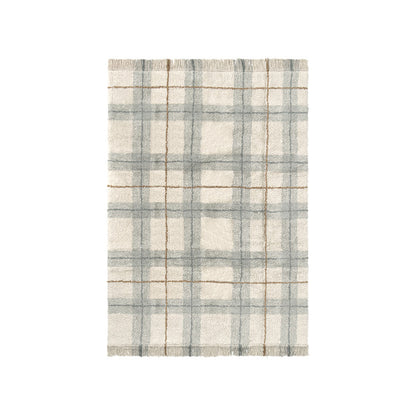 Lorena Canals vaskbart gulvtæppe, Tartan Blue Sage - flere str.