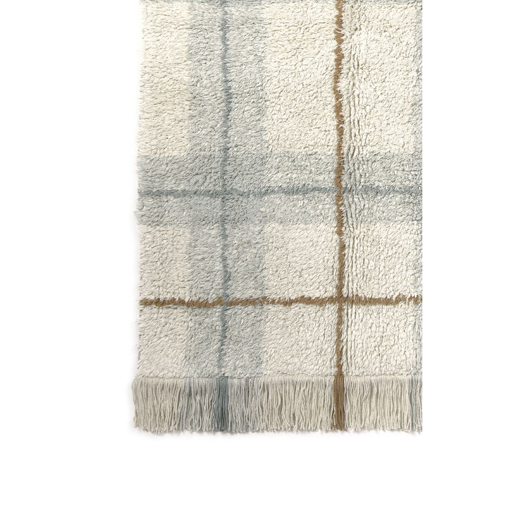 Lorena Canals Washable Rug, Tartan Blue Sage - Various Sizes
