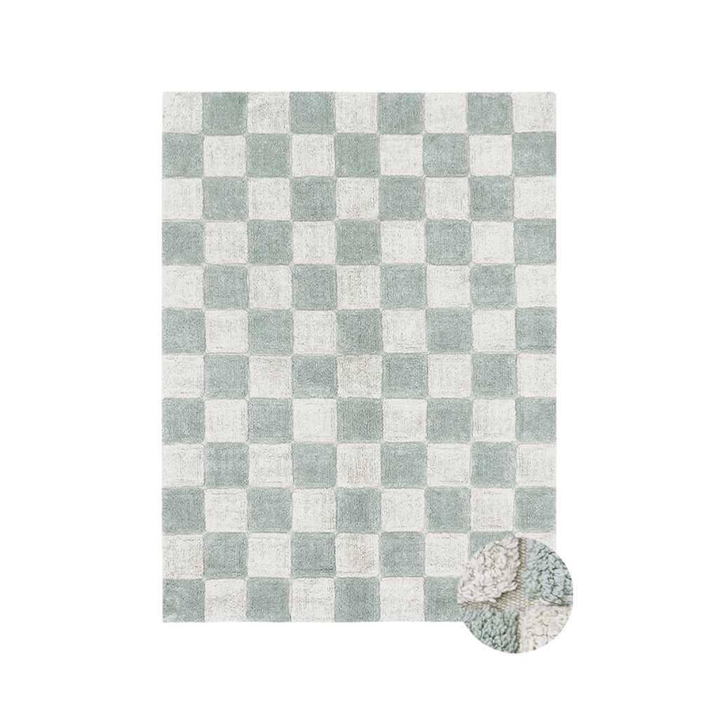 Lorena Canals Washable Rug, Tiles Blue Sage - Various Sizes