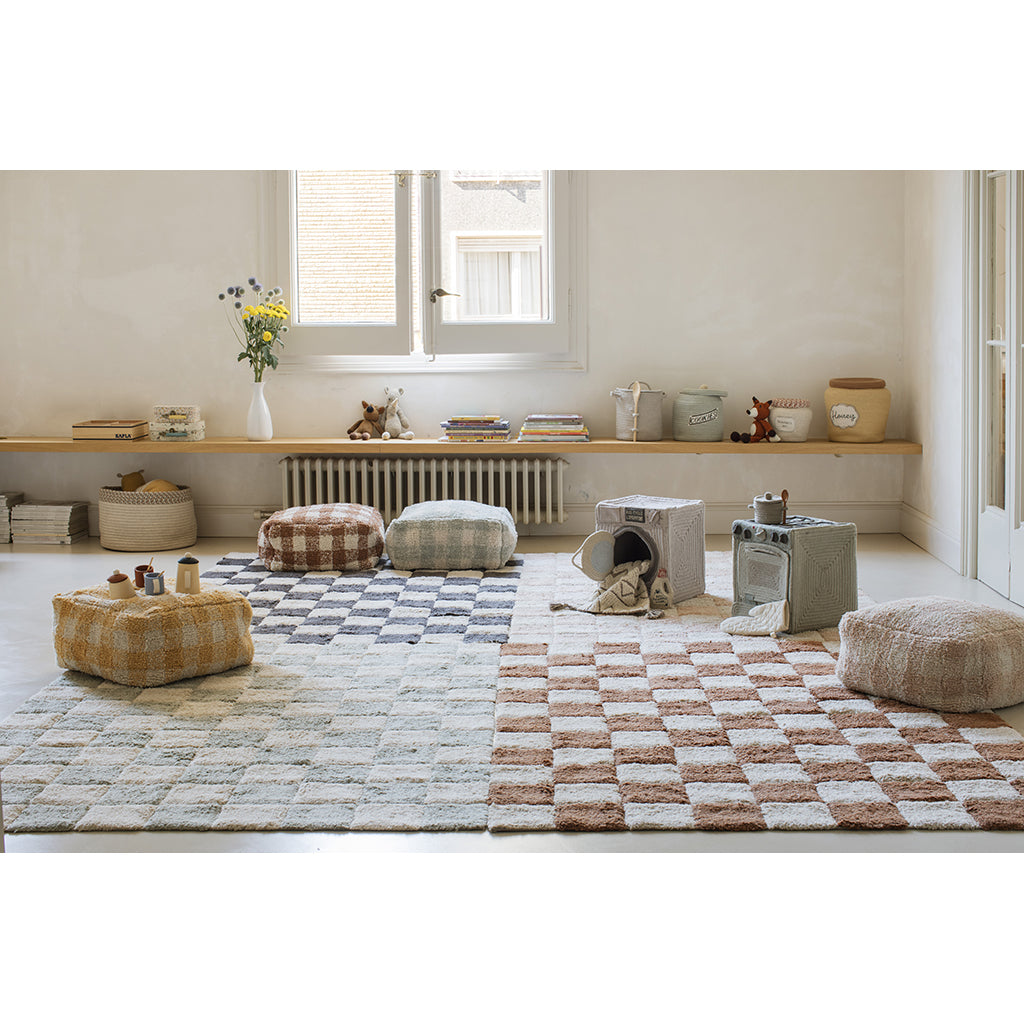 Lorena Canals Washable Rug, Tiles Blue Sage - Various Sizes