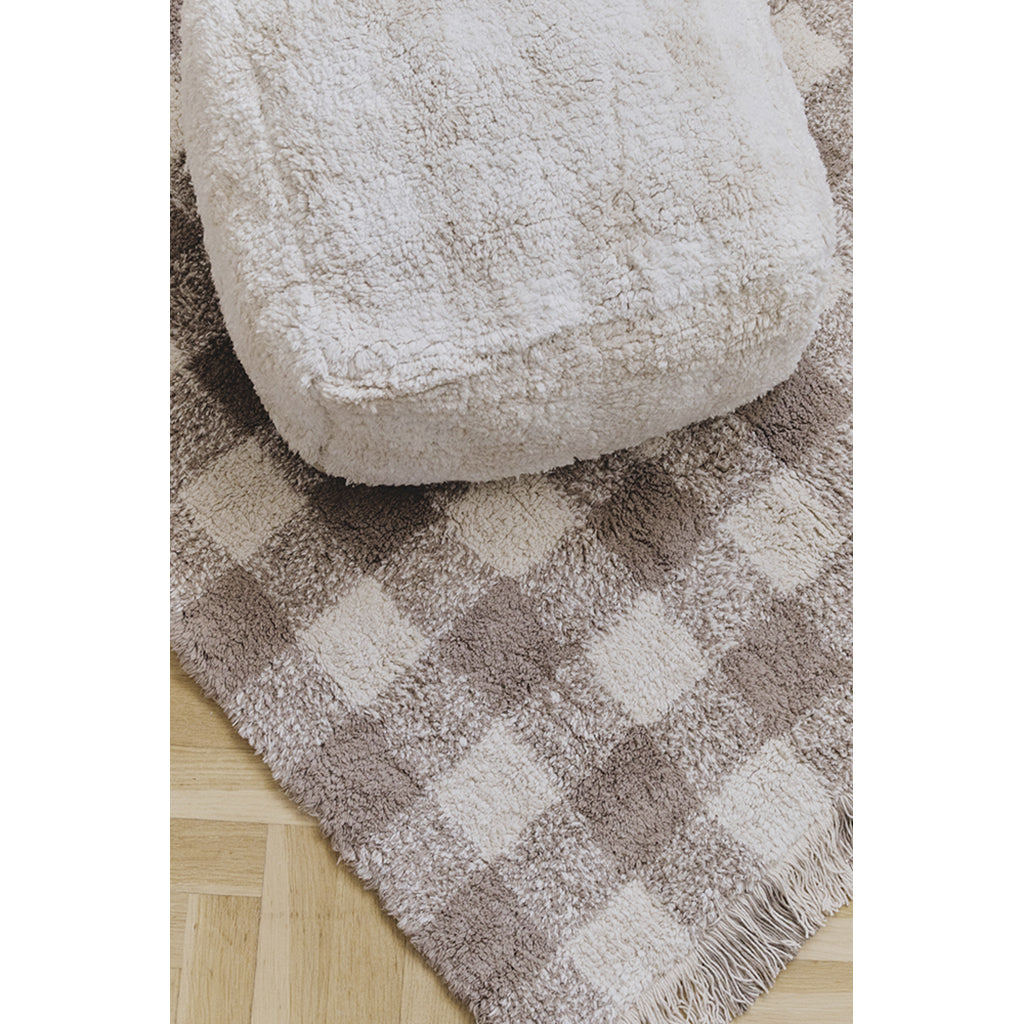 Lorena Canals Washable Rug, Vichy Marron – Multiple Sizes Available