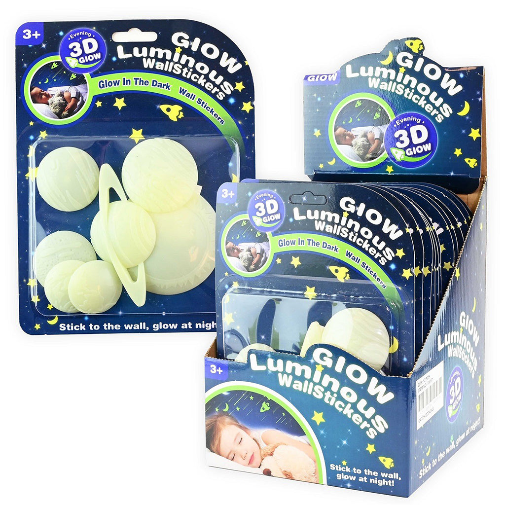 Robetoy Wall Stickers, Glow in the Dark - Planet 3D