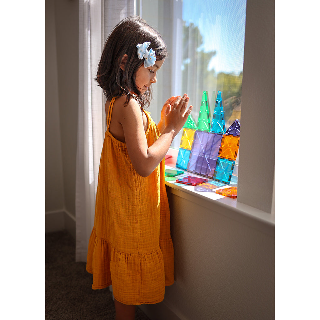 Magna-Tiles Clear Colors, Magnetic Building Set with 32 Pieces
