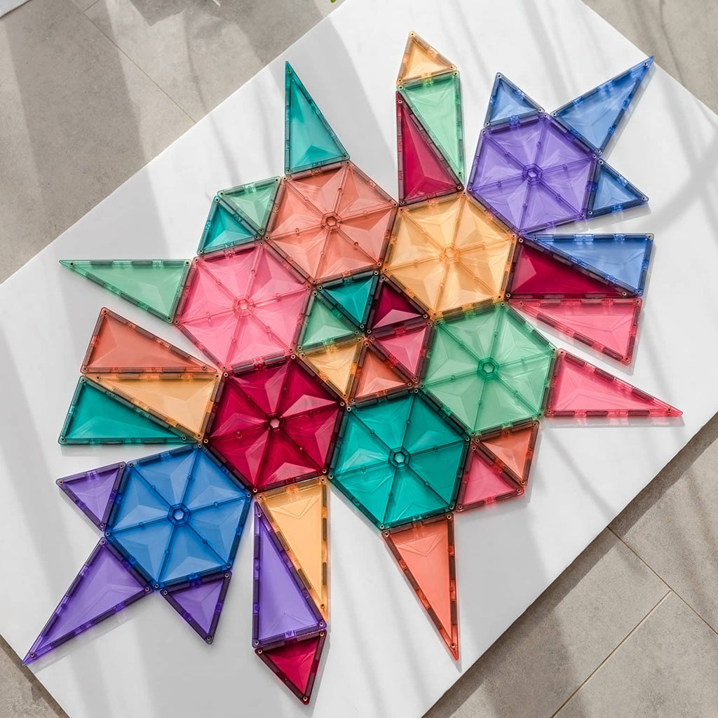Connetix Magnetic Building Set, Geometry Pack, 40 Pieces - Pastel