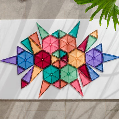 Connetix Magnetic Building Set, Geometry Pack, 40 Pieces - Pastel