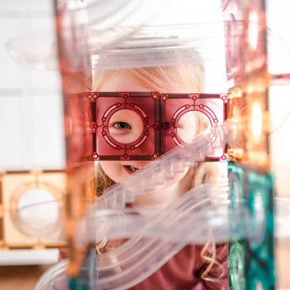 Connetix Magnetic Construction Set, Ball Run Pack, 106 Pieces – Pastel