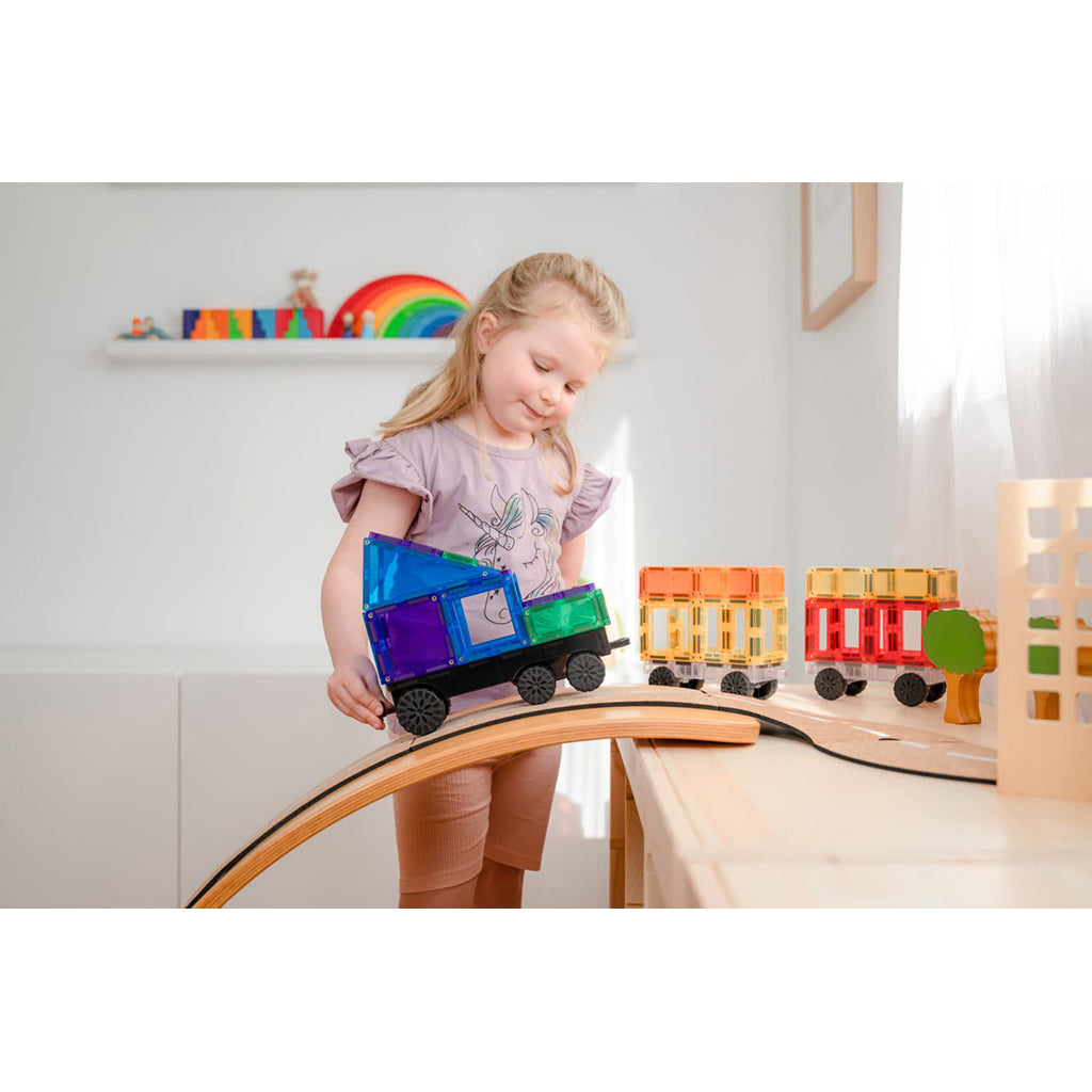 Connetix Magnetic Building Set, Transport Pack, 50 Pieces - Rainbow