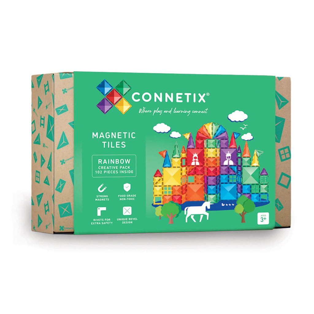 Connetix Magnetic Building Set, Creative Pack, 102 Pieces - Rainbow