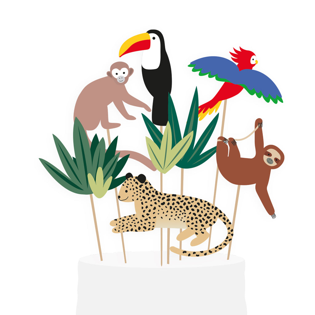 My Little Day Tropical Cake Toppers, Set of 8