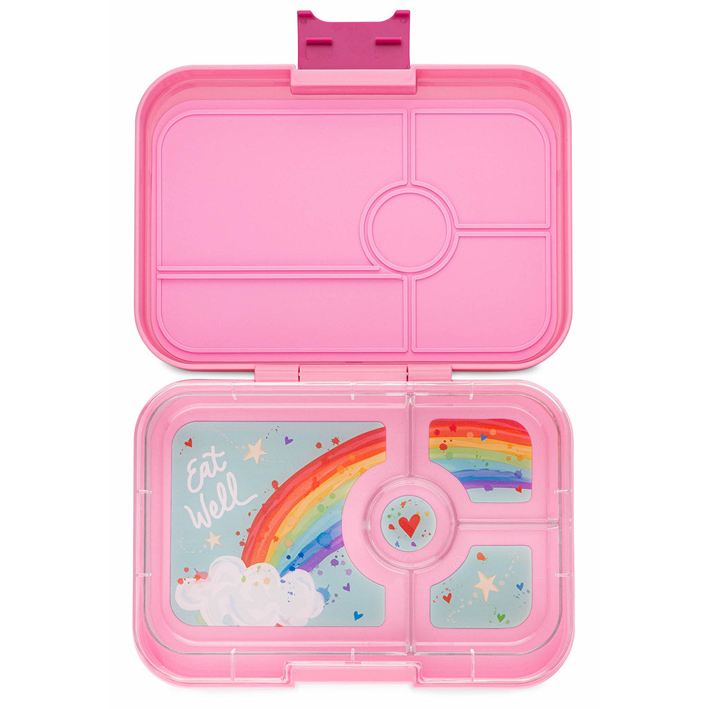 Yumbox XL Lunchbox with 4 Compartments, Tapas - Capri Pink/ Rainbow Tray