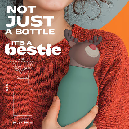 Asobu Bestie Animal Thermo Water Bottle, 460 ml - Reindeer