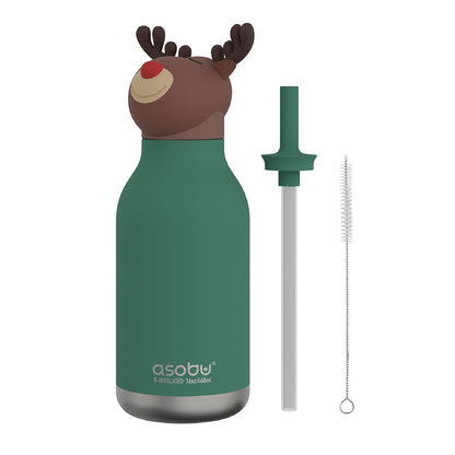 Asobu Bestie Animal Thermo Water Bottle, 460 ml - Reindeer