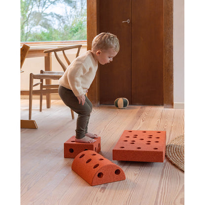 Modu Foam Building Toy, Curiosity Set, 14 Pieces - Burnt Orange/ Dusty Green