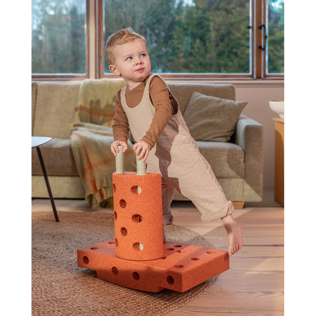 Modu Foam Building Toy, Curiosity Set, 14 Pieces - Burnt Orange/ Dusty Green
