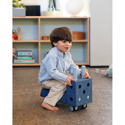 Modu Foam Building Toy, Curiosity Set, 14 Pieces - Deep Blue / Sky Blue