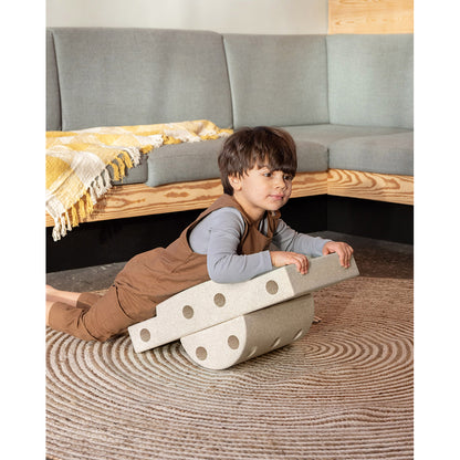 Modu Foam Building Toy, Curiosity Set, 14 Pieces - Sand Grey / Honey Yellow