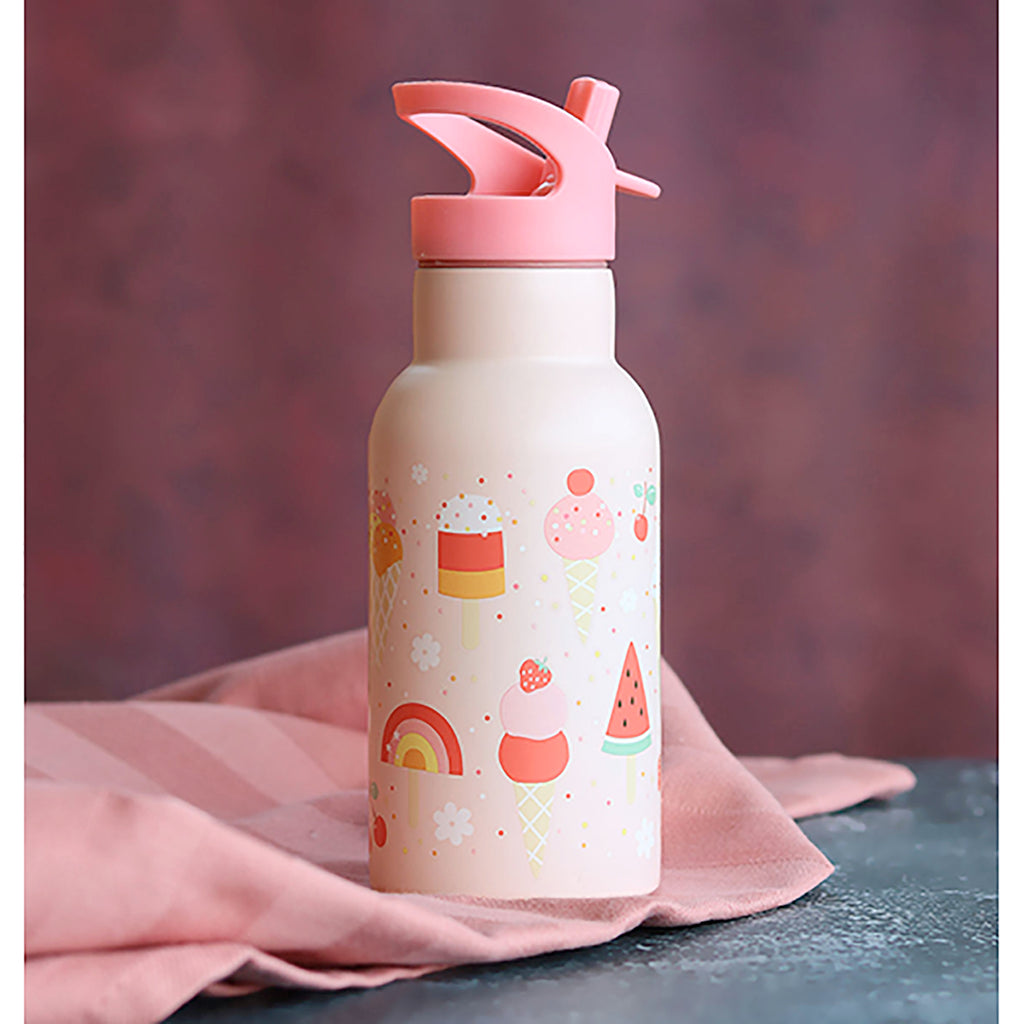 A Little Lovely Company Stainless Steel Drinking Bottle, Ice Cream Cones