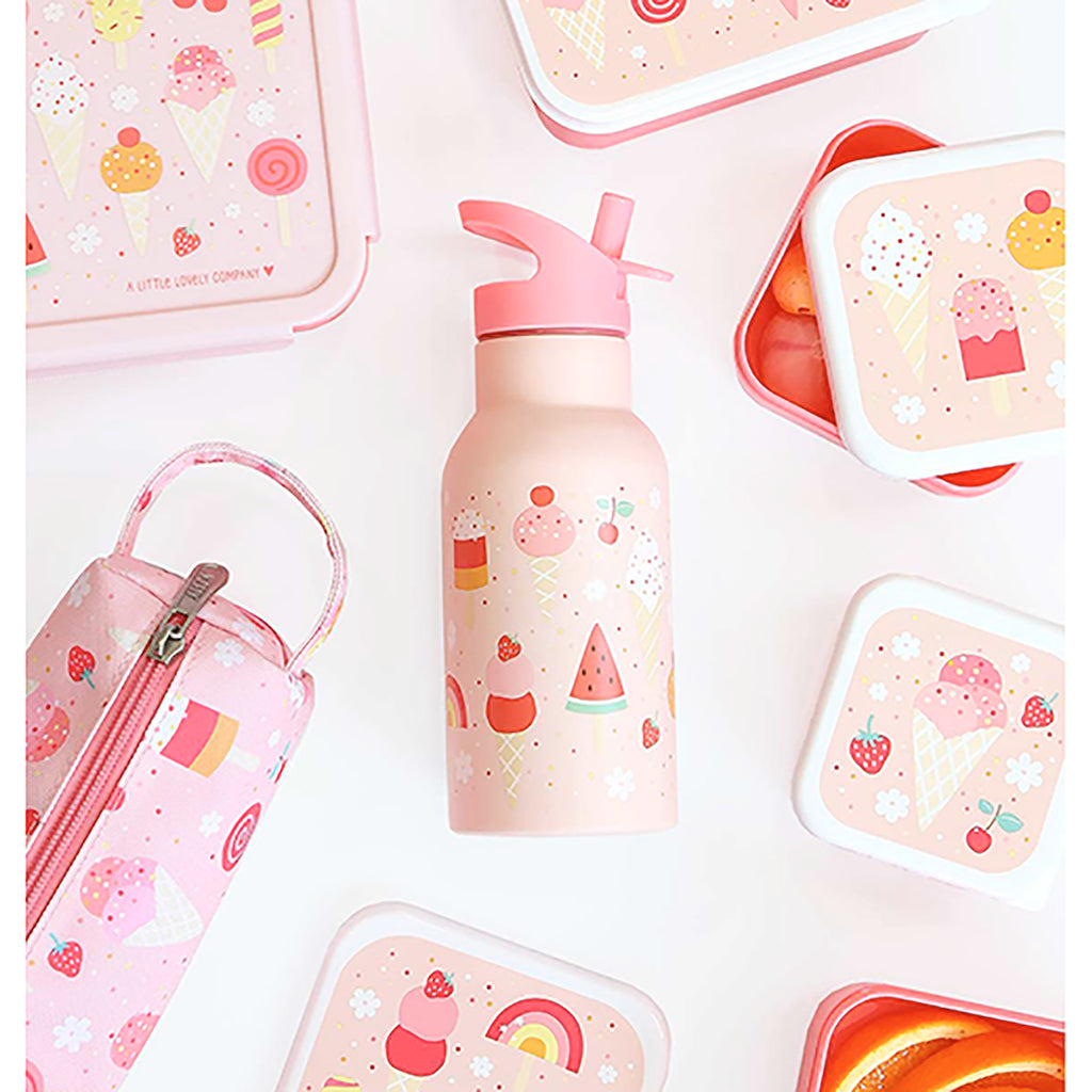 A Little Lovely Company Stainless Steel Drinking Bottle, Ice Cream Cones