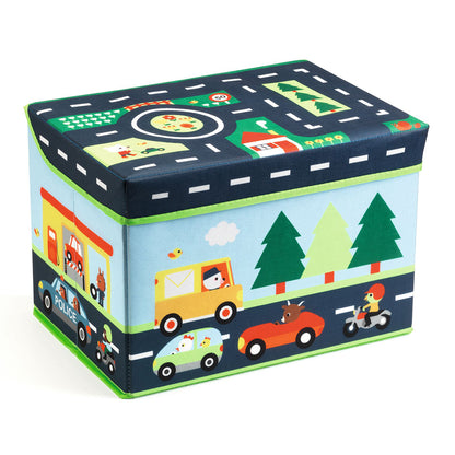 Djeco Toy Box/Stool - Cars