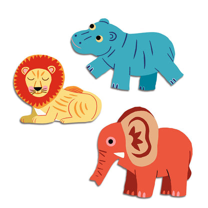 Djeco Stickers, Safari Animals - 62 pcs