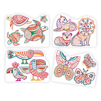 Djeco Coloring Set, Wild Families