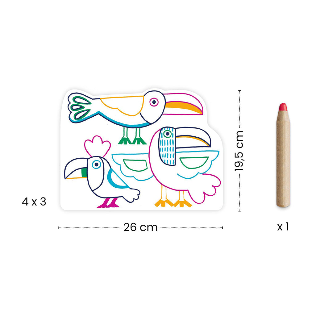 Djeco Coloring Set, Wild Families