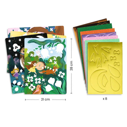 Djeco Creative Collage, Foam Fun - Glitter Parties