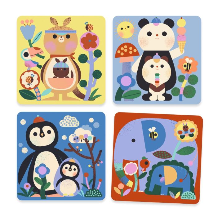 Djeco Water Painting, Peek-a-Boo Animal Babies - From 18 Months