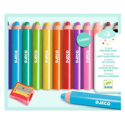 Djeco 12 jumbo voks blyanter