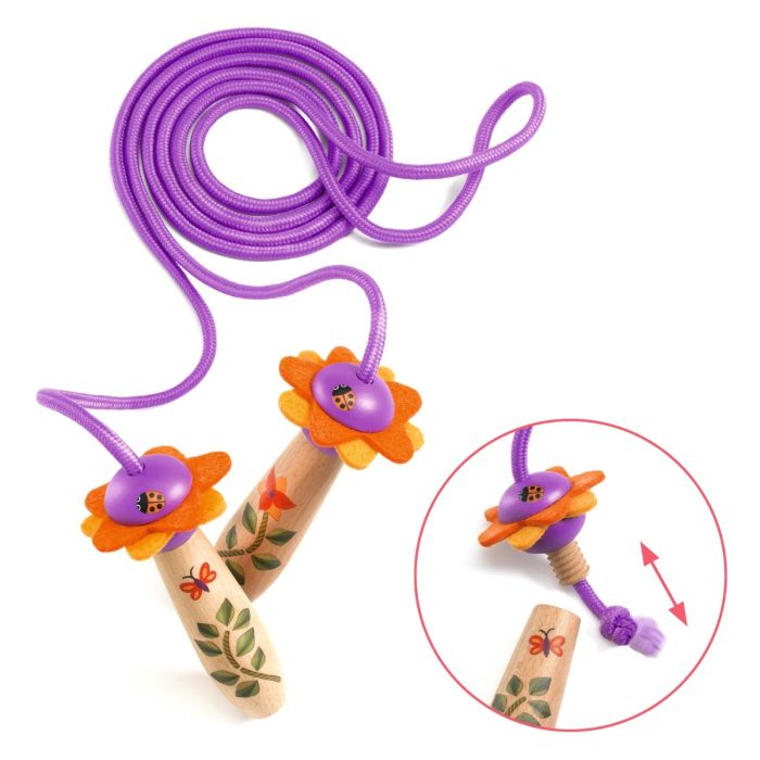 Djeco Jump Rope, Florita – Adjustable Length