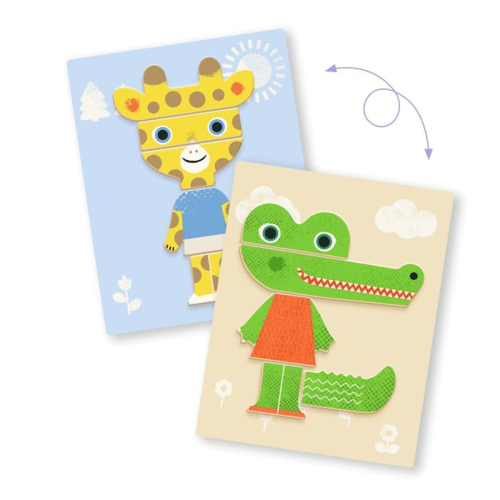 Djeco Magnetic Playset, Inzebox - Mix &amp; Match Animals