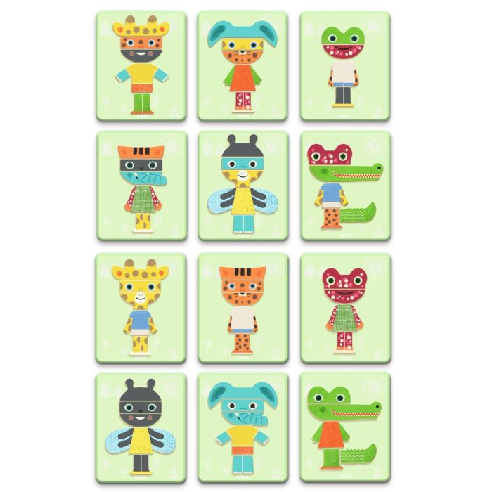 Djeco Magnetic Playset, Inzebox - Mix &amp; Match Animals