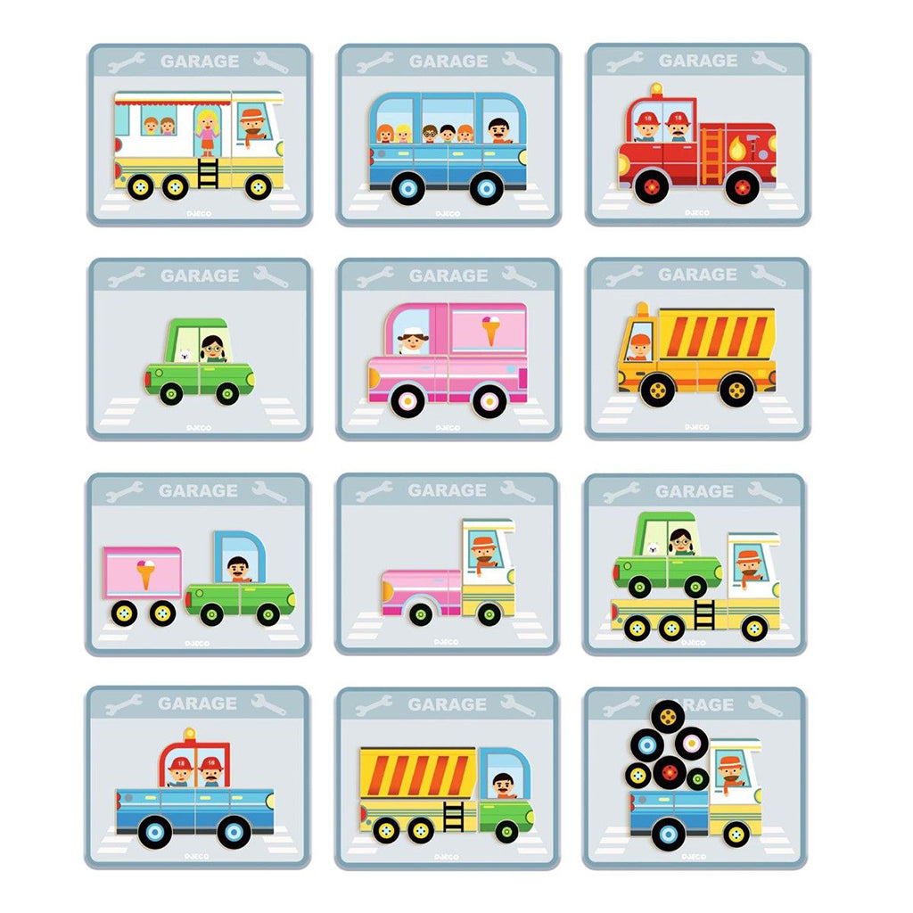 Djeco Magnetic Toy Set, Inzebox – Vehicles