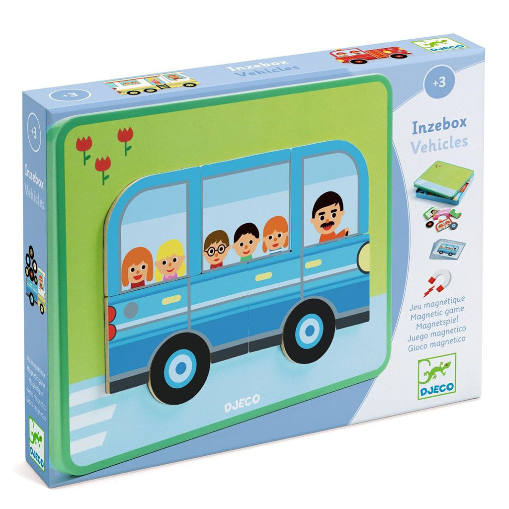 Djeco Magnetic Toy Set, Inzebox – Vehicles