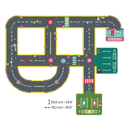 Djeco Crazy Motors Puzzle, Road - 26 Pieces
