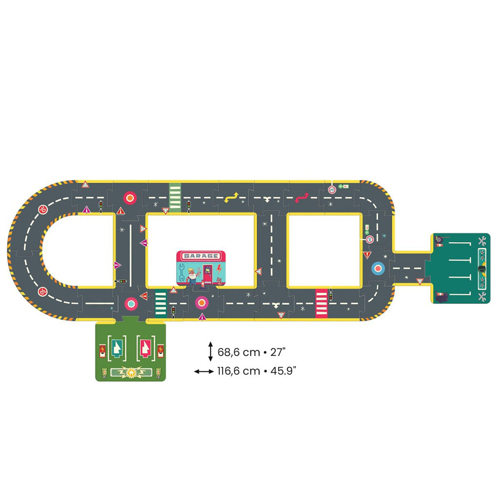 Djeco Crazy Motors Puzzle, Road - 26 Pieces