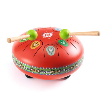 Djeco Metal Drum, 8 Tones - Red