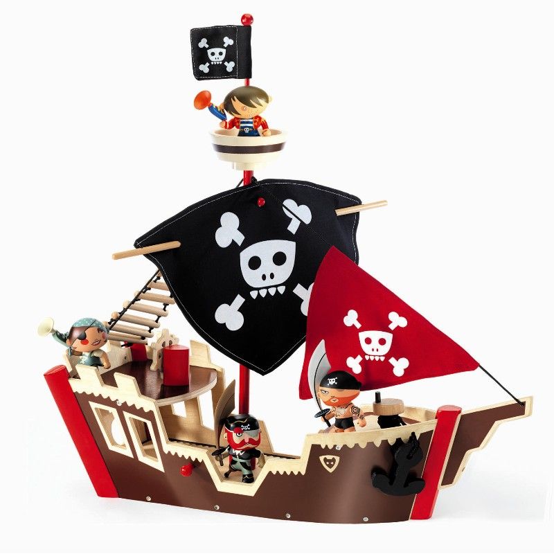 Djeco Arty Toys piratskib i træ, Ze Pirat Boat
