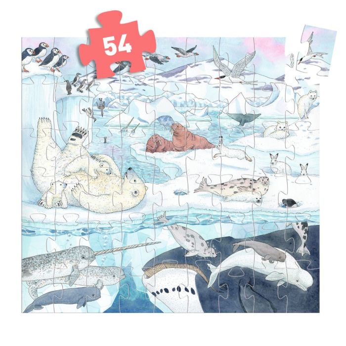Djeco Silhouette Puzzle, Polar - 54 Pieces